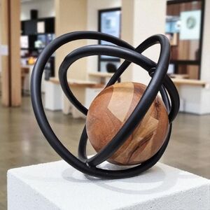 Modern Black and Brown Orb Sculpture